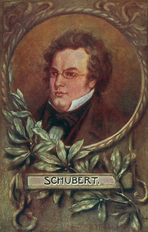 Franz Schubert, Avusturyalı besteci (renkli taş baskı) by European School