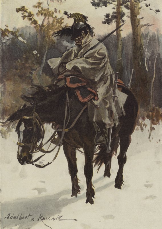 Nöbetçi Görevli Fransız Cuirassier (1812) (renkli taş) by European School