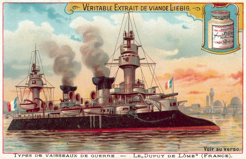Fransız zırhlı kruvazör Dupuy de Lome (chromolitho) by European School