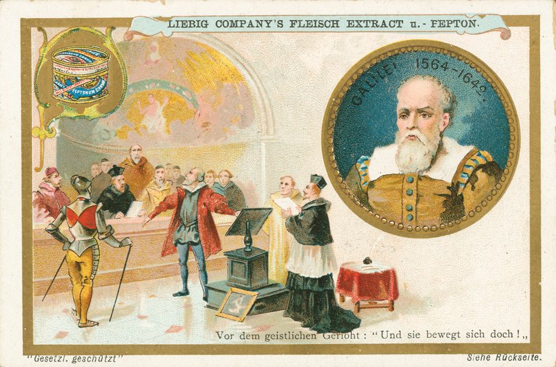 Galileo, Liebig kartı, 20. yüzyıl başı (kromo) by European School
