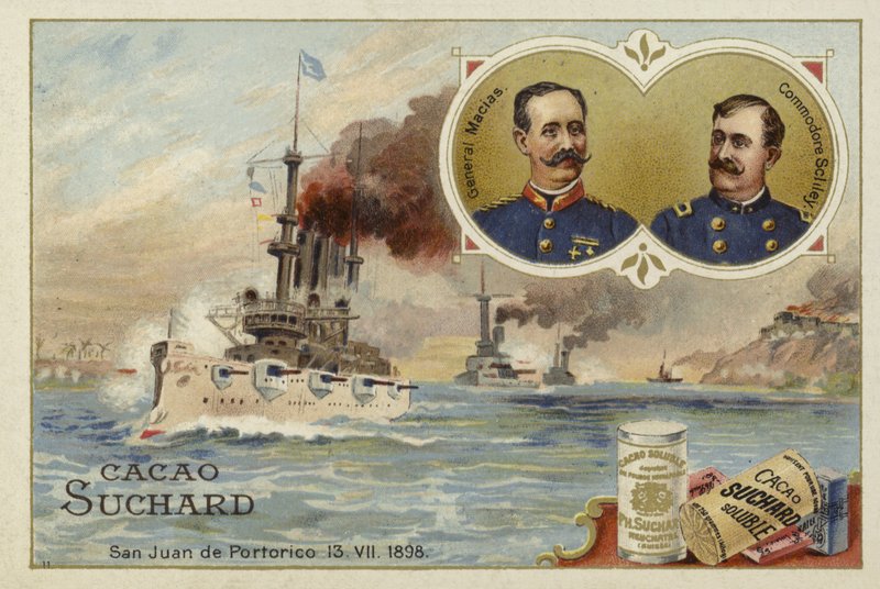 General Manuel Macias ve Commodore Winfield Scott Schley, San Juan de Porto Riko, İspanya-Amerika Savaşı, 13 Temmuz 1898 by European School
