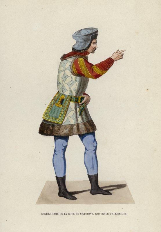 Mahkeme Beyefendisi Sigismund, Almanya İmparatoru (renkli gravür) by European School
