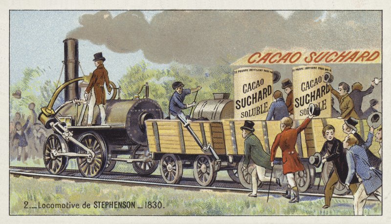 George Stephensons lokomotifi Roket, 1830 by European School
