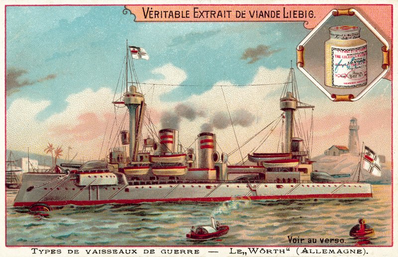 Alman zırhlısı SMS Worth (chromolitho) by European School