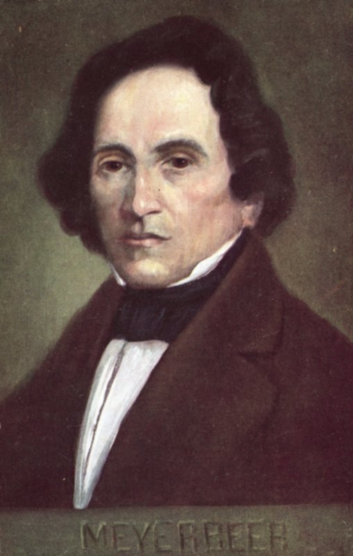 Giacomo Meyerbeer, Alman besteci (renkli taşbaskı) by European School