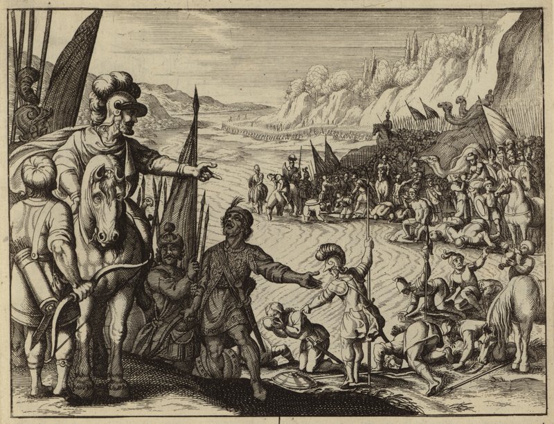 Gideon, Midyan kampına saldırmak için 300 asker seçiyor (gravür) by European School