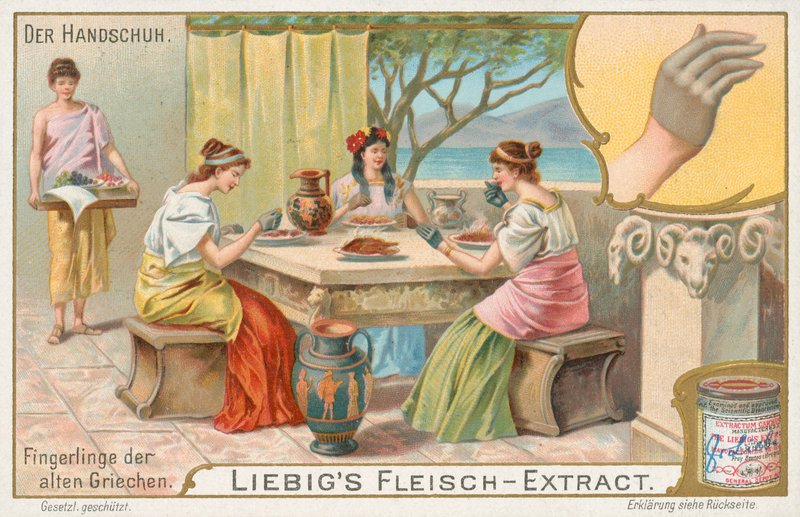 Eldivenler, Liebig kartı, 20. yüzyıl başı (kromo) by European School