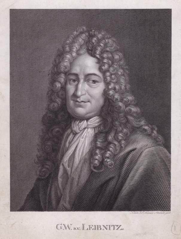 Gottfried Wilhelm Leibniz, Alman filozof, matematikçi ve bilge (gravür) by European School