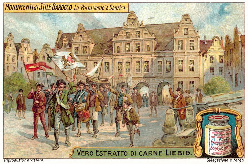 Yeşil Kapı, Danzig (kromolitho) by European School