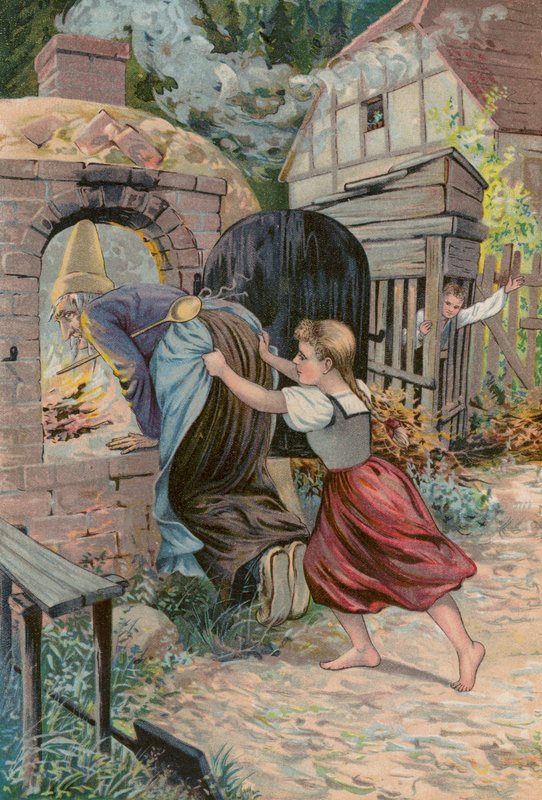 Grimms Masalları: Hansel ve Grethel (chromolitho) by European School