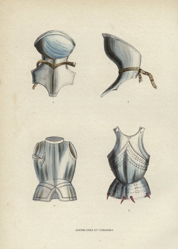 Boğazlar ve Göğüs Zırhları (renkli gravür) by European School