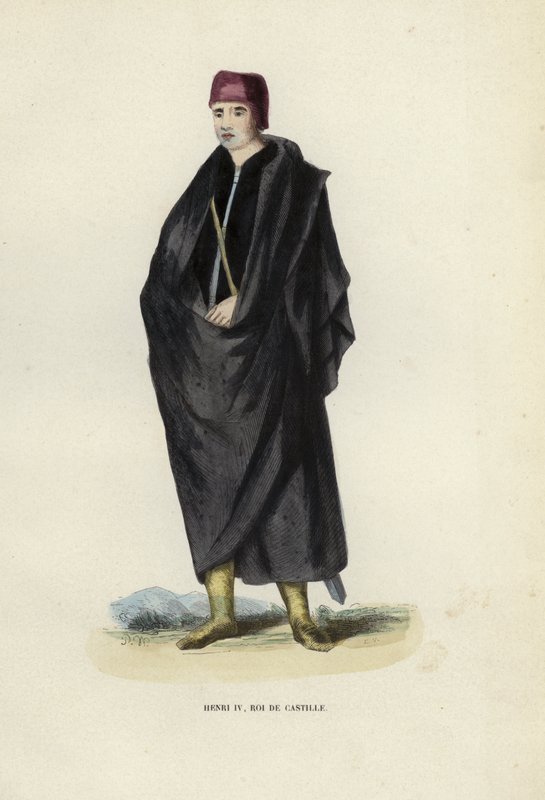 Henry IV, Kastilya Kralı (renkli gravür) by European School
