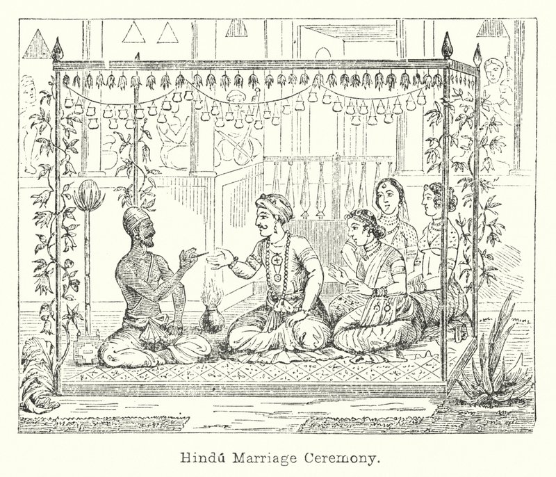 Hindu Evlilik Töreni (gravür) by European School