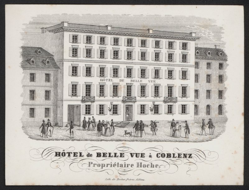Hotel De Belle Vue, Coblenz (gravür) by European School