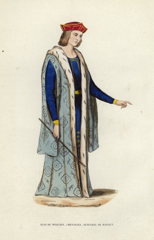 Jean De Werchin, Chevalier, Senechal De Hainaut (renkli gravür) by European School