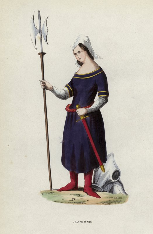Jeanne D'Arc (renkli gravür) by European School