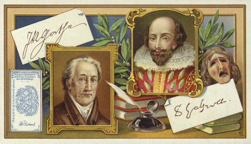Johann Wolfgang von Goethe ve William Shakespeare by European School