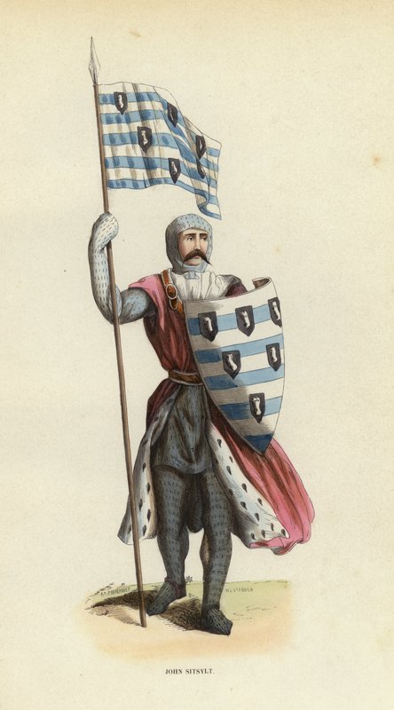 John Sitsylt (renkli gravür) by European School