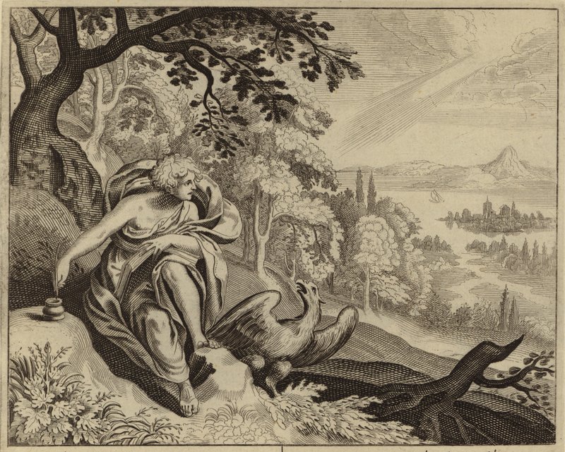 Evangelist John (gravür) by European School