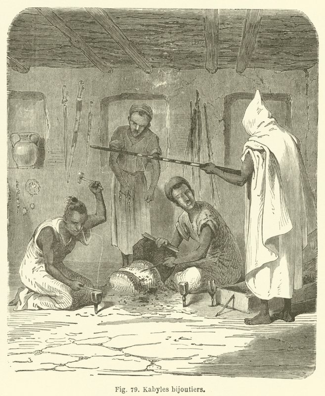 Kabyle kuyumcular (gravür) by European School