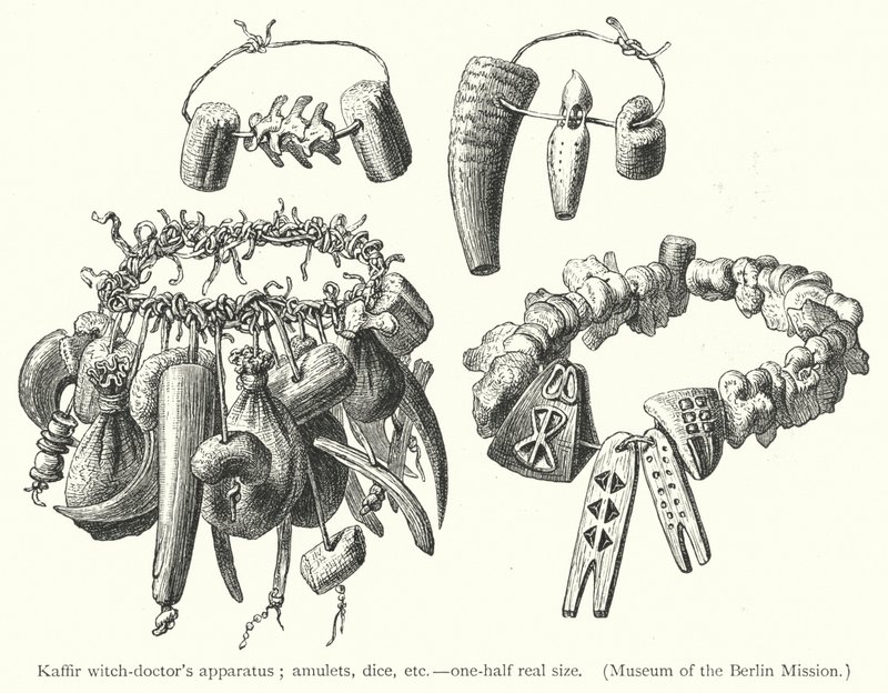 Kafir cadı-doktor aparatı (gravür) by European School
