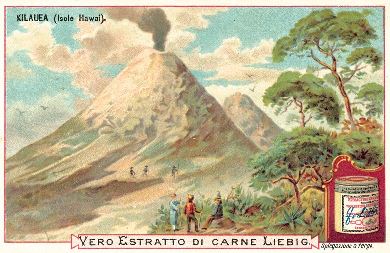 Kilauea, Hawaii (kromolitho) by European School