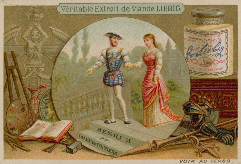Kral II. Henry ve Diane de Poitiers by European School