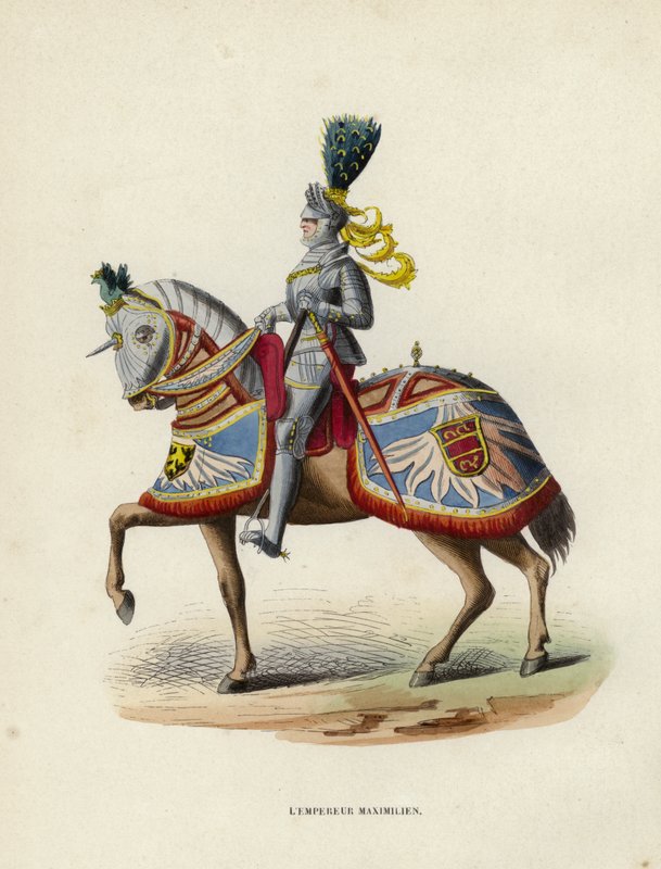İmparator Maximilian (renkli gravür) by European School
