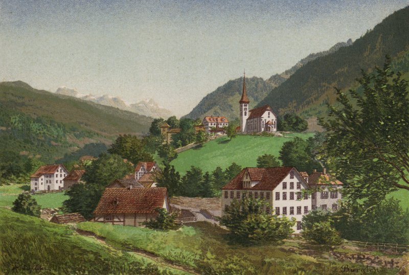 Luzern Gölü: Burglen (renkli taş) by European School