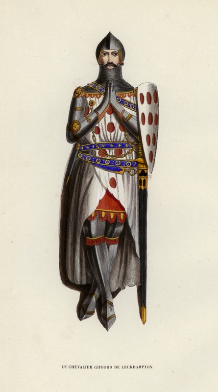 Le Chevalier Gifford De Leckhampton (renkli gravür) by European School