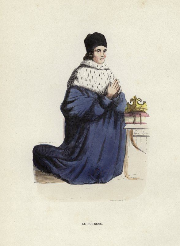 Le Roi Rene (renkli gravür) by European School