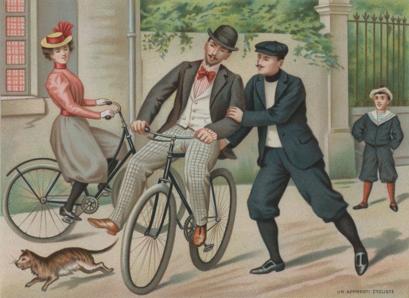 Bisiklete binmeyi öğrenmek (chromolitho) by European School