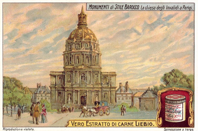 Les Invalides, Paris (kromolitho) by European School