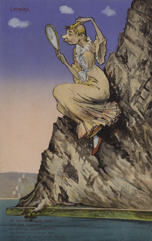 Lorelei, aynada kendini beğenmiş (renkli taş) by European School
