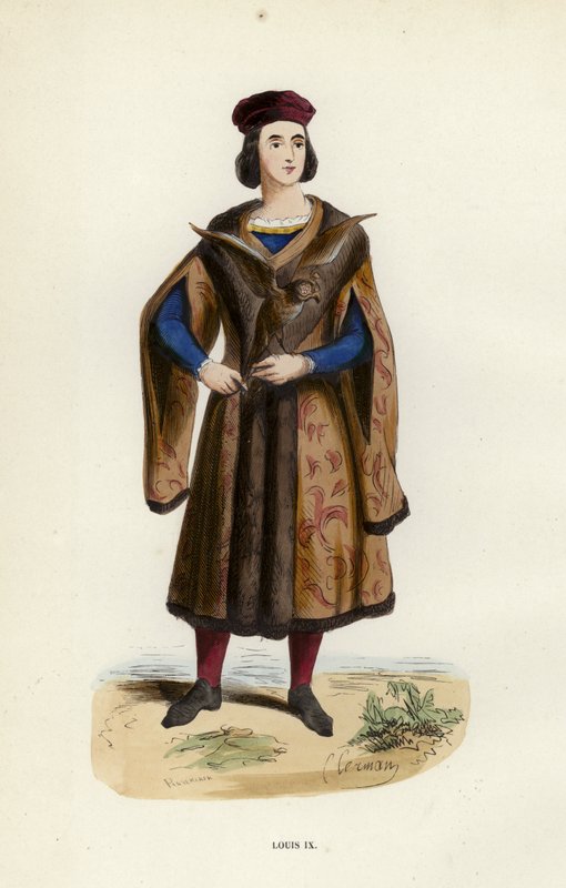 Louis IX (renkli gravür) by European School