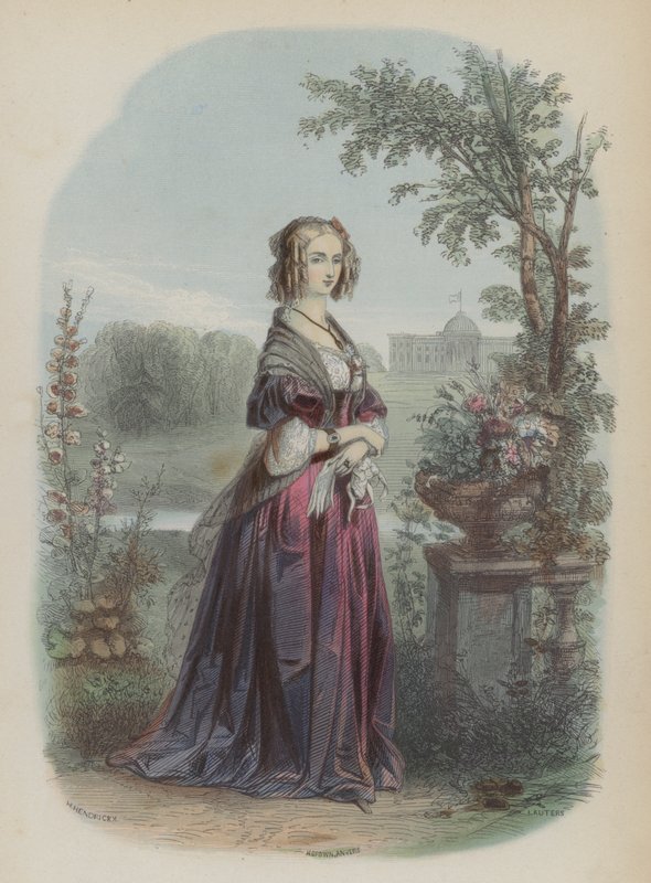 Orleans Louise, Leopold I, Belçika Kralı Kraliçe Eşi (renkli gravür) by European School