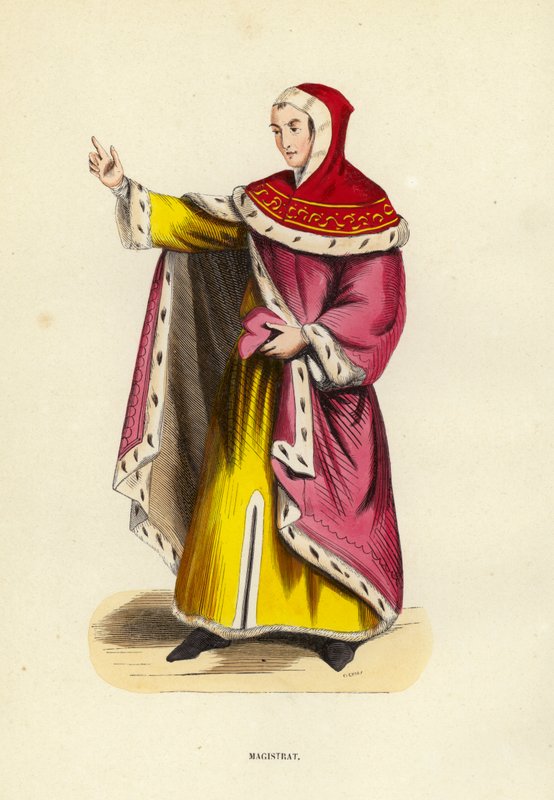 Magistrat (renkli gravür) by European School