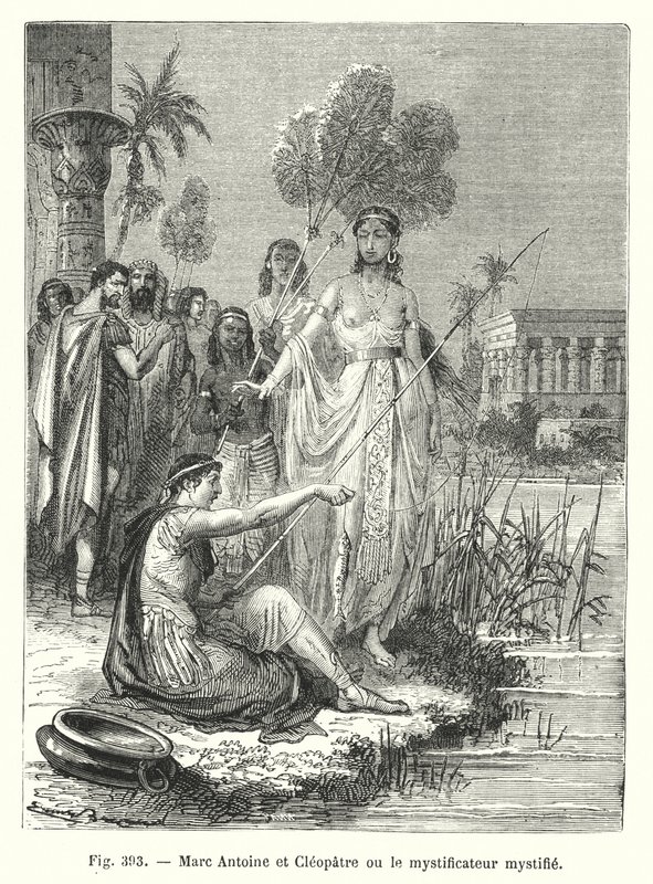 Marc Antoine ve Cleopatre ya da gizemci gizem yaratıyor (gravür) by European School