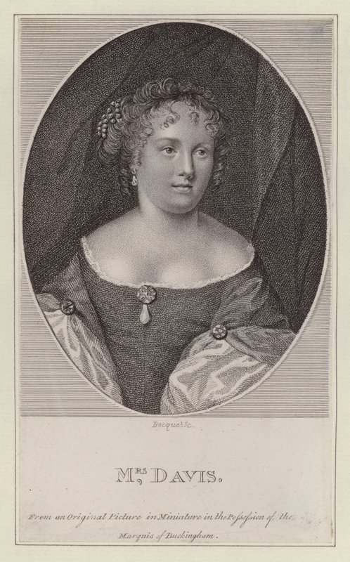 Mary Davis, İngiliz aktris (gravür) by European School