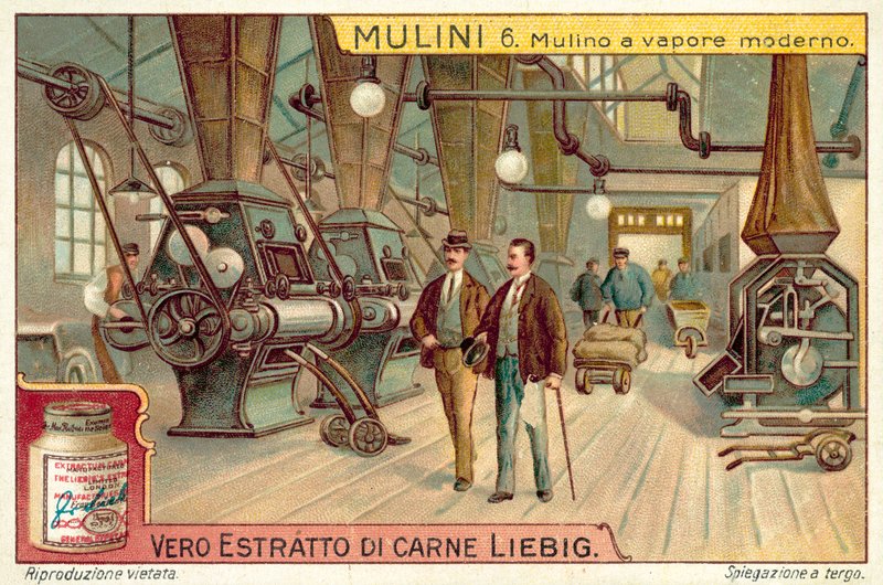 Modern buharla çalışan değirmen (chromolitho) by European School