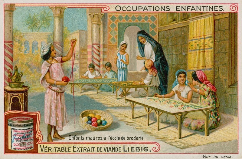 Nakış Okulunda Çalışan Mağribi Çocuklar (chromolitho) by European School