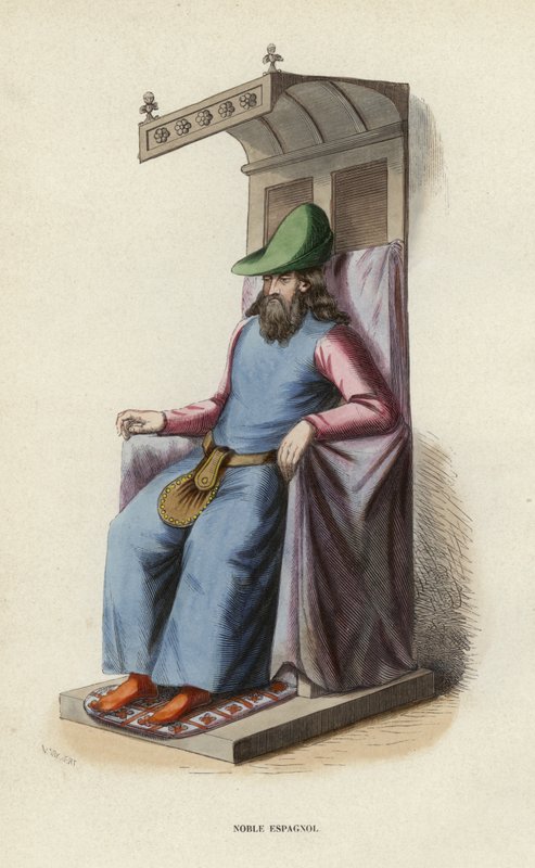 Noble Espagnol (renkli gravür) by European School