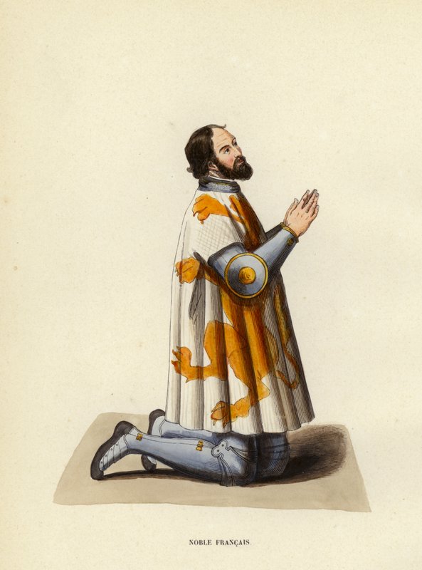Noble Francais (renkli gravür) by European School