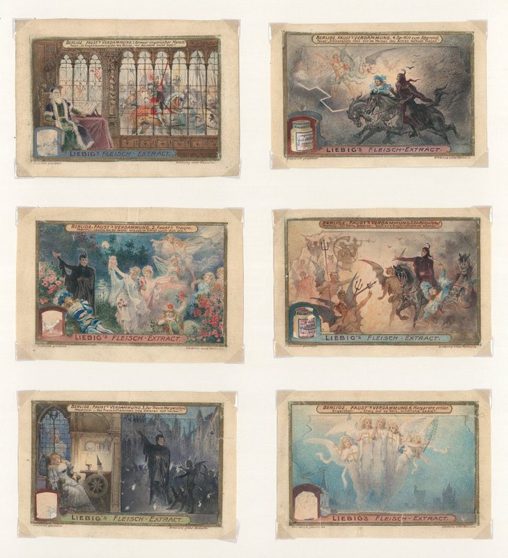 Bir dizi Liebig kartı için orijinal sanat eseri: Berlioz, Faust (kağıt üzerine guaj) by European School