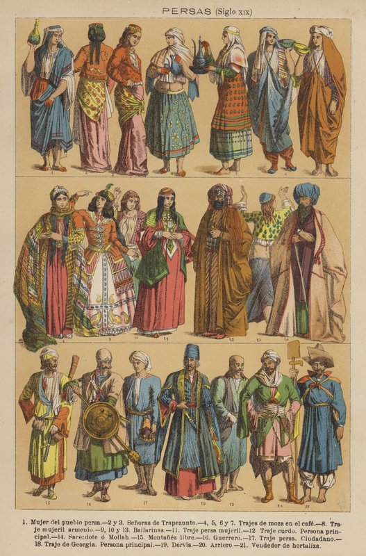 Persas, Siglo XIX (renkli taş) by European School