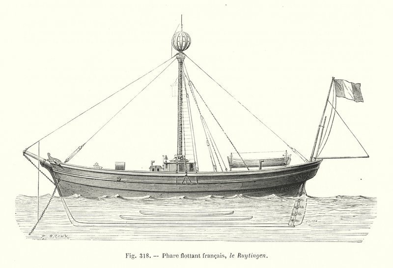 Fransız yüzen deniz feneri, Le Ruytingen (gravür) by European School