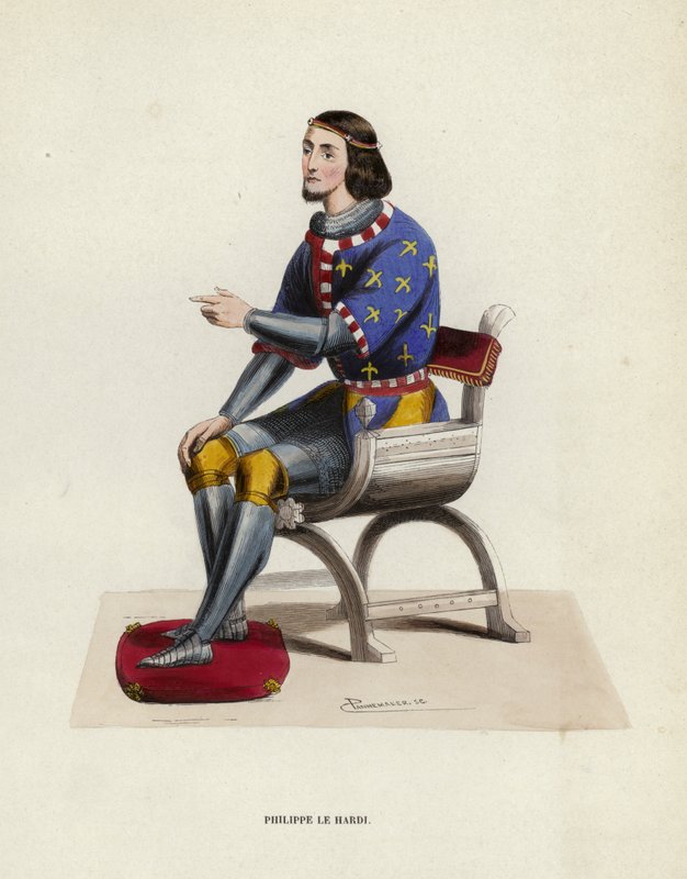Philippe Le Hardi (renkli gravür) by European School
