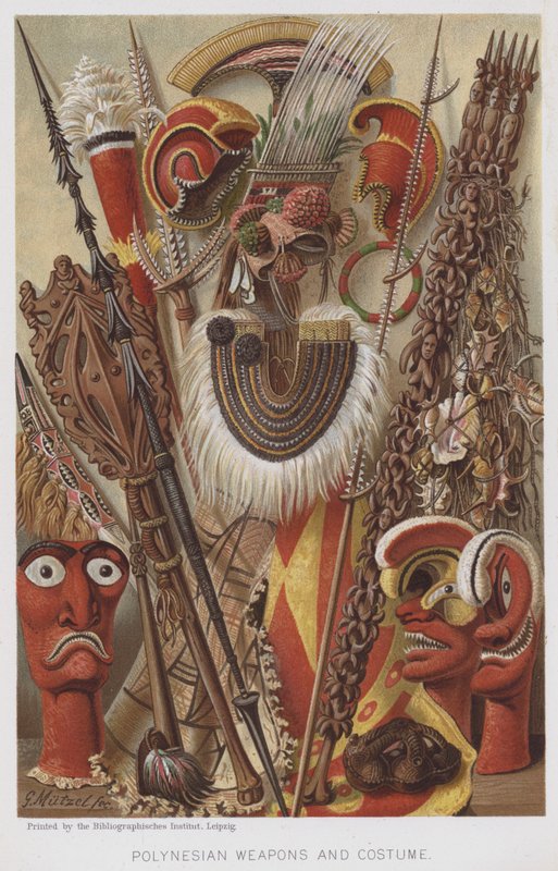 Polinezya Silahları ve Kostümü (chromolitho) by European School