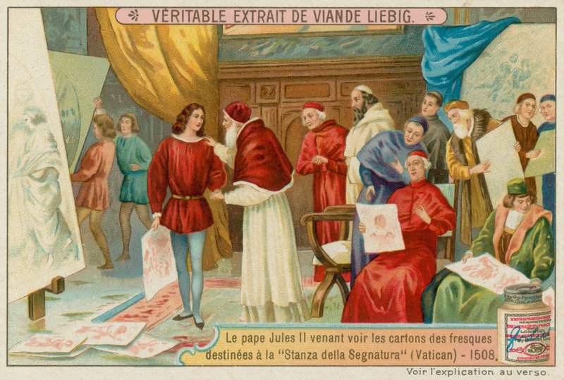 Papa Julian II Vatikan için Eskizlere Bakıyor by European School
