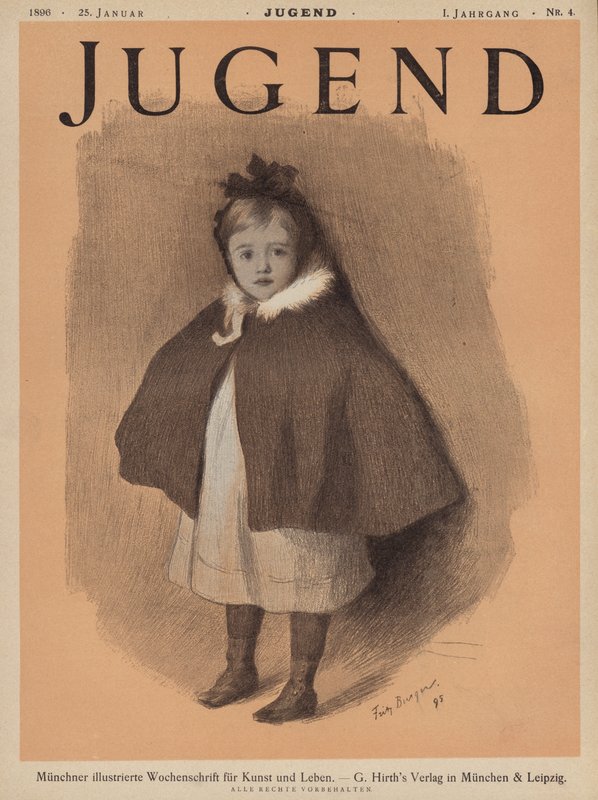 Pelerin giyen küçük bir kızın portresi (renkli taş) by European School
